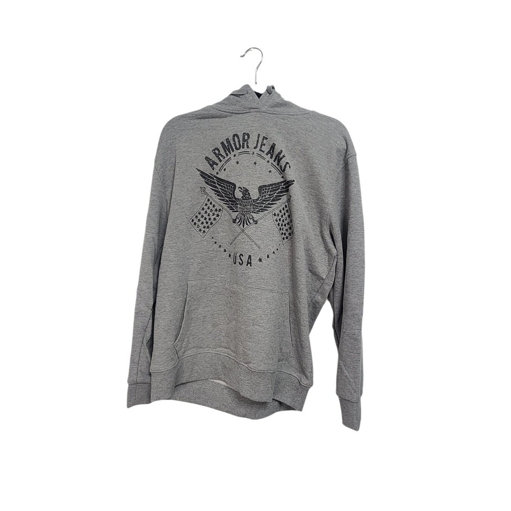 Armor Jeans Mens‎ USA Eagle Graphic Hoodie Grey 3XL AJ20001 NWT
